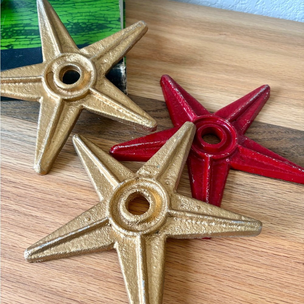 Gold and Red Star Accents with Textured Design